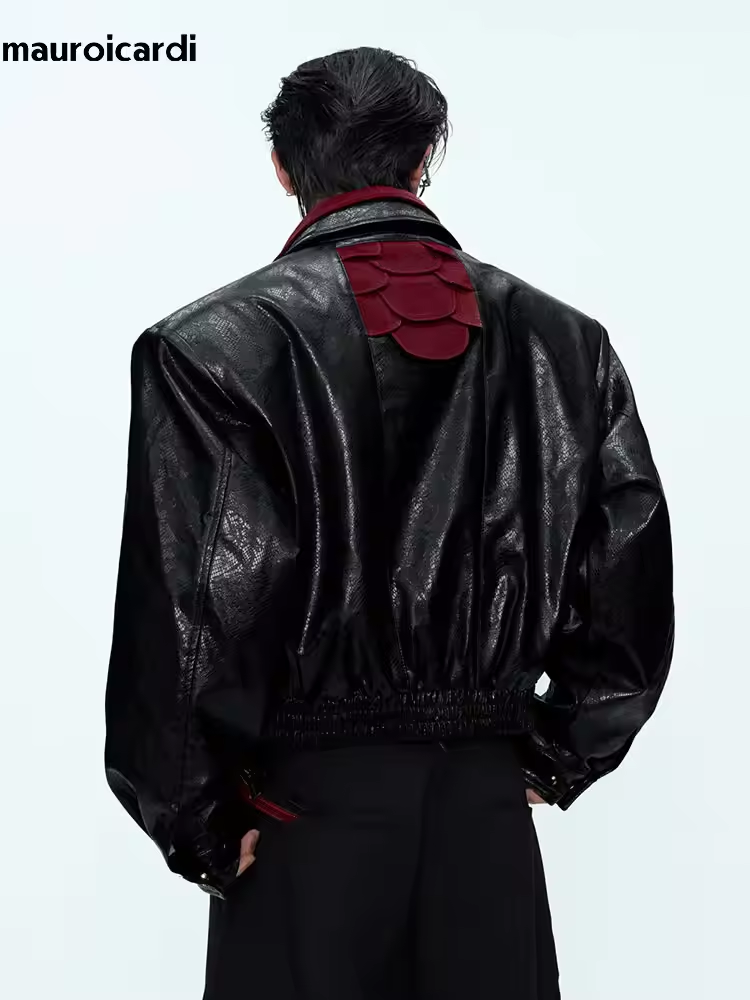 Streetwear Brand Marketing - Kurtka męska Mauroicardi, patchworkowa, wiosenno-jesienna, z